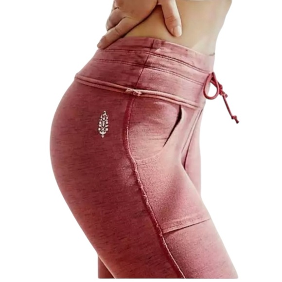 FREE PEOPLE | Kyoto High-Rise Ankle Legging | Patchwork Sweatpants Pockets Small - Picture 2 of 7